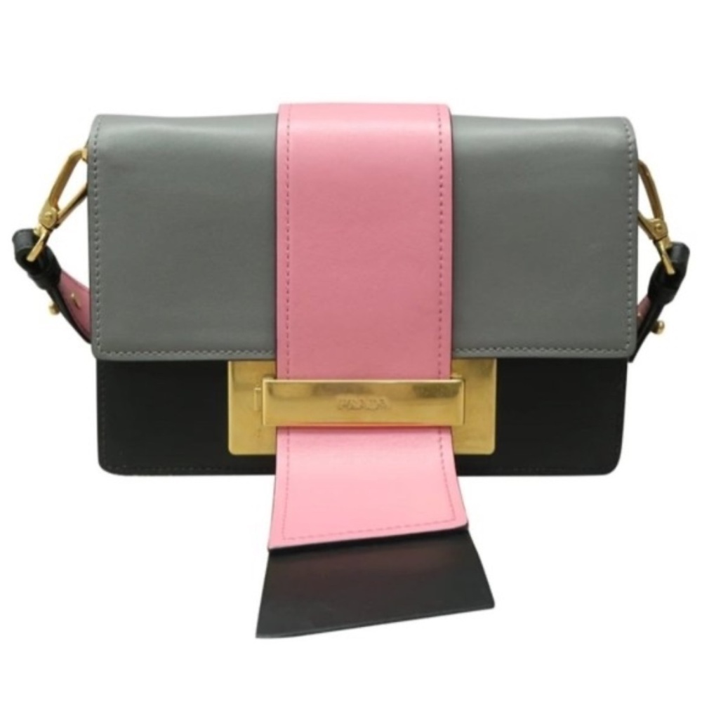 Prada Cahier Ribbon Mulitcolor Leather Shoulder Bag Lux550-100125 - Picture 2 of 13